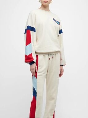 ✨ MOTHER The Loosen Up Crop Embroidered Logo Sweatshirt ✨